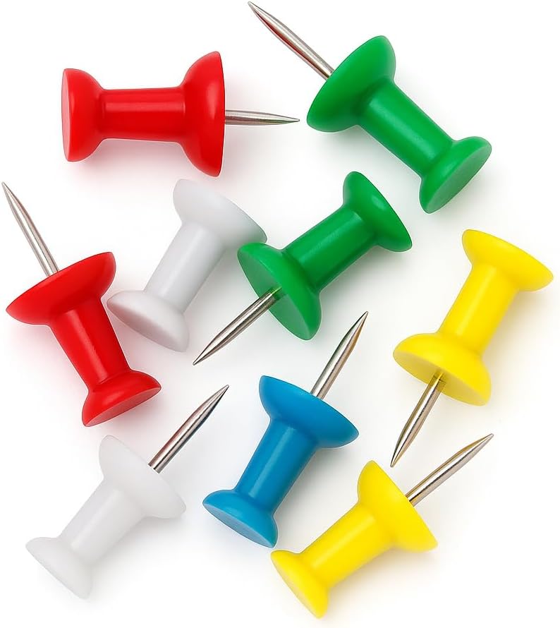 144 Pieces 10 Pieces Steel Thumb Pins Assorted Colors - Metal DIY & Office Fasteners