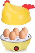 96 Pieces Hen-Shaped Yellow Egg Cooker - 7 Egg Capacities (Fast Electric Boiler for Hard – Soft – and Medium Eggs – Compact and Portable – Easy to Clean – Automatic Shutoff)