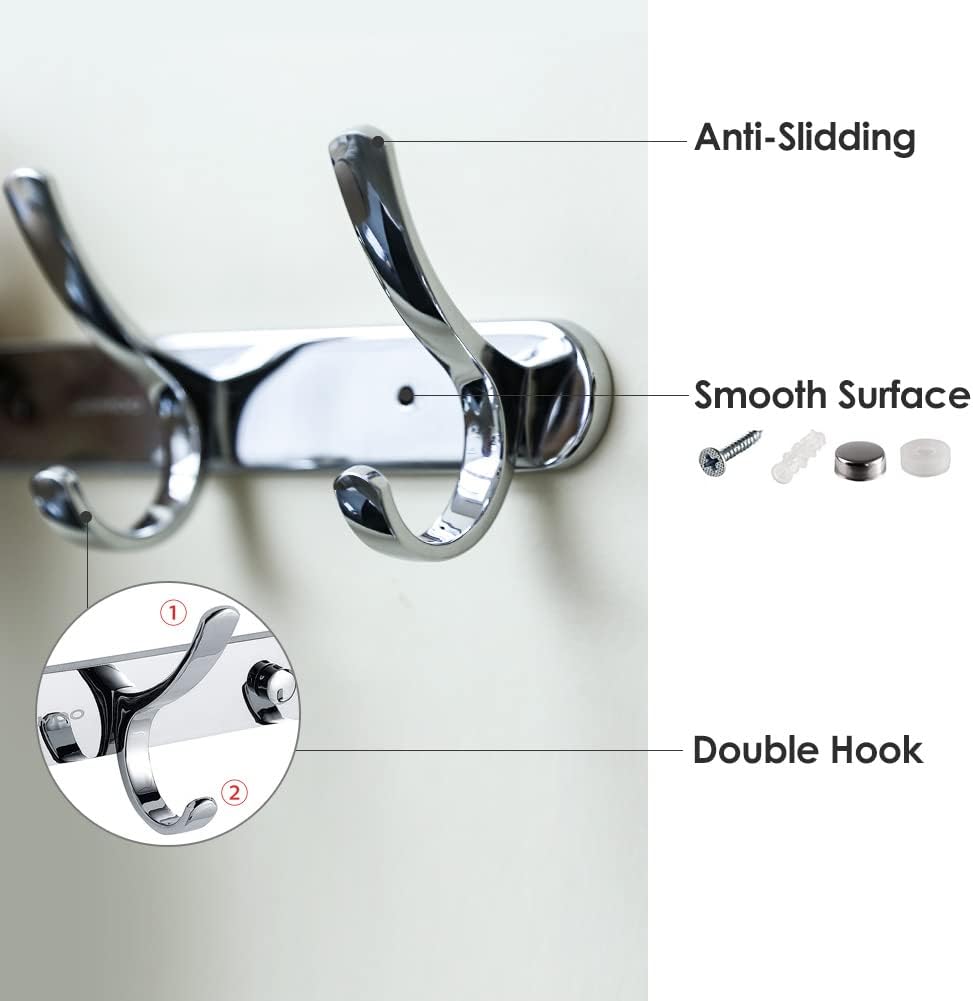 72 Pieces 4 Hooks Wall Hangers (Towel Hooks – Heavy Duty – Ideal for Kitchen – Bathroom – Shower – Home Door – Closet – Cabinet – Chrome)