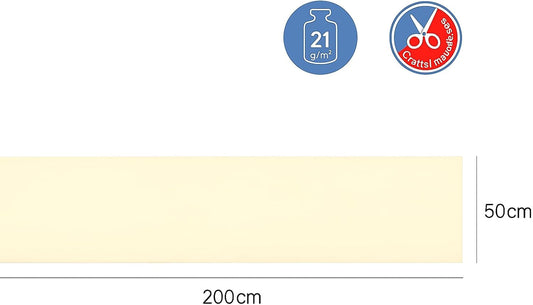 Crepe Paper 1 PC 200CM X 50CM Cream White for Crafts, Decorations, DIY Projects