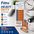 120 Pieces AAA Heavy Duty Batteries (12-Pack 300 mAh Carbon Zinc Batteries for Remote Controls – Clocks – Flashlights and Wireless Mice)