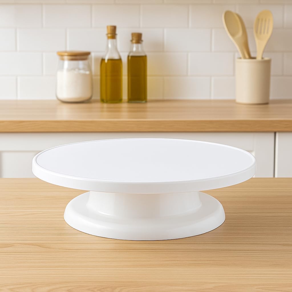 96 Pieces White Rotating Cake Stand - 360° Rotating Cake Turntables for Decorating (Frosting – and Display - Non-Slip – Easy-Clean Surface - Ideal for Cakes – Cupcakes – Desserts – Baking Enthusiasts)