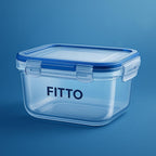 96 Pieces 900 ml Square Plastic Food Storage Containers (Airtight – Durable – and Freezer-Safe with Blue Lid)