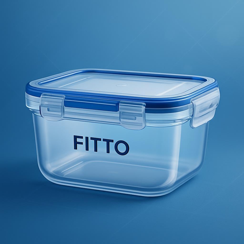 96 Pieces 900 ml Square Plastic Food Storage Containers (Airtight – Durable – and Freezer-Safe with Blue Lid)