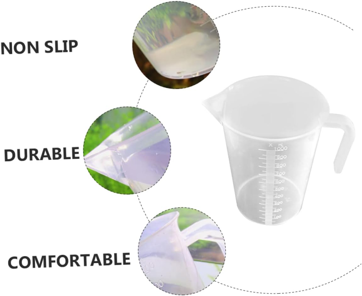 Plastic Measuring Cup, 1 Liter Capacity, Durable, Easy-Pour Spout, Clear with Measurement Markings
