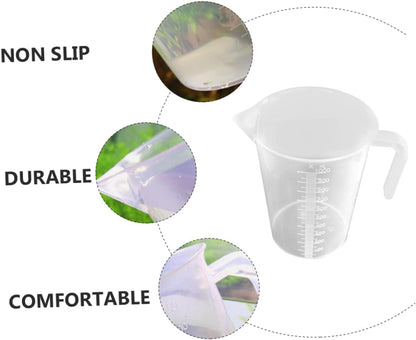 Plastic Measuring Cup, 1 Liter Capacity, Durable, Easy-Pour Spout, Clear with Measurement Markings