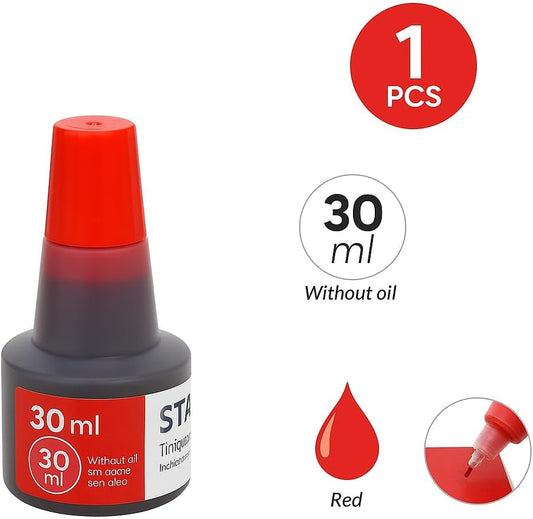 30ml Red Stamp Pad Ink for Documents & Crafting