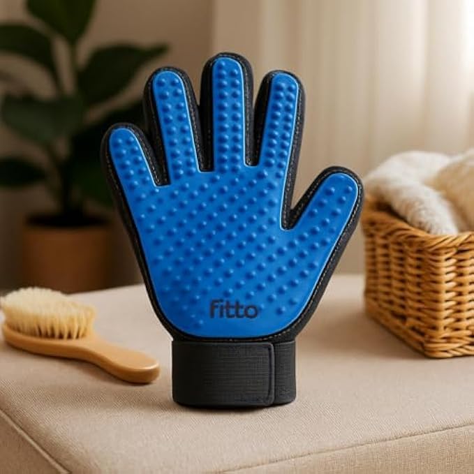 120 Pieces Pet Grooming Massage Gloves for Dogs & Cats Blue (22x17cm - Deshedding Hair Remover & Bath Brush Glove for Wet & Dry Use)
