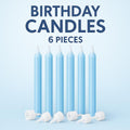 240 Pieces 6Pcs Long Thin Blue Birthday Cake Candles with Stand (Party Cake Candles – Blue Candle Holder – Cake Decorations for Birthday Party – 13cm)