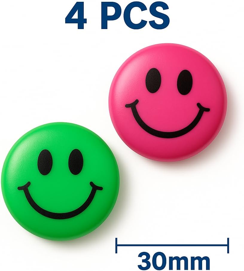 4-Pcs Round Magnets 30mm Assorted Color