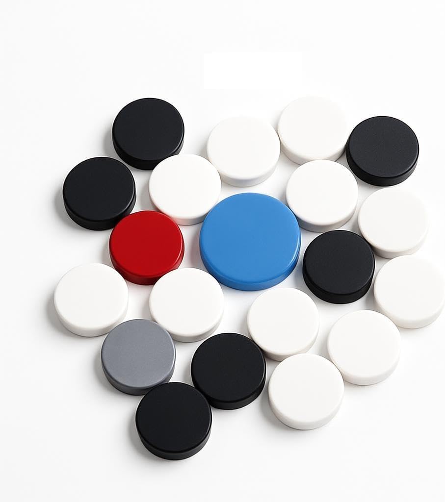 120 Pieces 5mm Acrylic Carrom Coins 19pcs with 1 Striker Set for Carrom Board Games