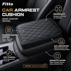 72 Pieces Car Armrest Cushions (Black Quilted Center Console Pad with Soft Padding and Protective Cover for Cars – SUVs and Vans)