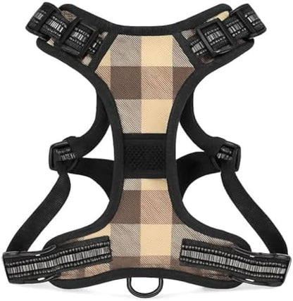 Pet Harness Brown XL 41x31cm - Adjustable Dog & Cat Harness Vest for Walking & Training