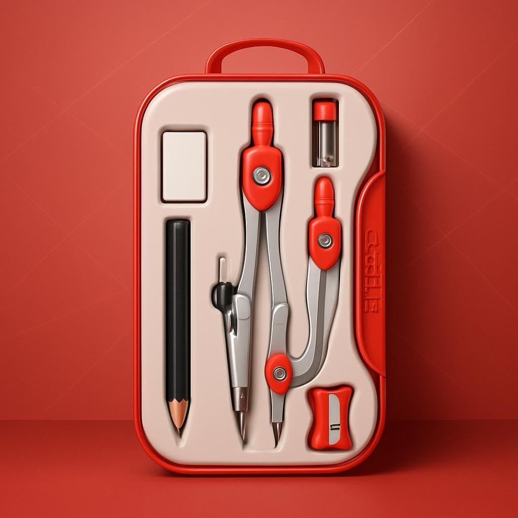 96 Pieces Mathematical Drawing Instruments Boxes (Complete Geometry Set with Compass – Protractor – Ruler – Set Squares – Eraser – Precision Tools for School – Office – and Engineering Use)