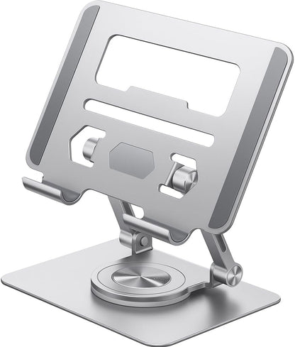 360° Rotating T iPad and Phone Stand Holder – Adjustable Tablet and Smartphone Mount, Universal Desk Stand for Hands-Free Viewing, Compatible with All Devices, Sturdy and Portable