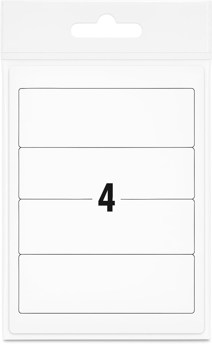 Adhesive Labels 5 Sheets Rectangle 11.5x17cm, 20 Labels 102x38mm for Organizing and Labeling