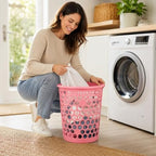 96 Pieces Plastic Laundry Baskets with Ventilated Honeycomb Design (Lightweight Open-Top Clothes Hamper for Bedroom – Bathroom and Laundry Room – Pink)