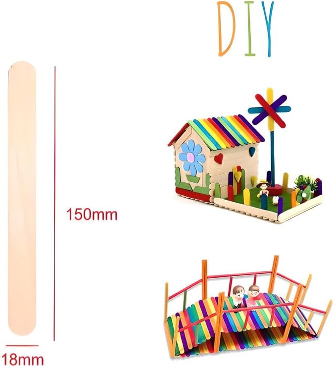 Wooden Sticks 150mm x 18cm, 50 Pieces, Natural Wood Color for Crafts and DIY Projects