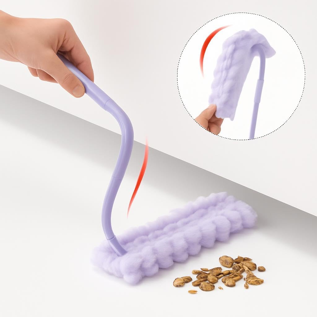 120 Pieces Under-bed Cleaning Tools with 1 Replacement Sheet - White & Purple
