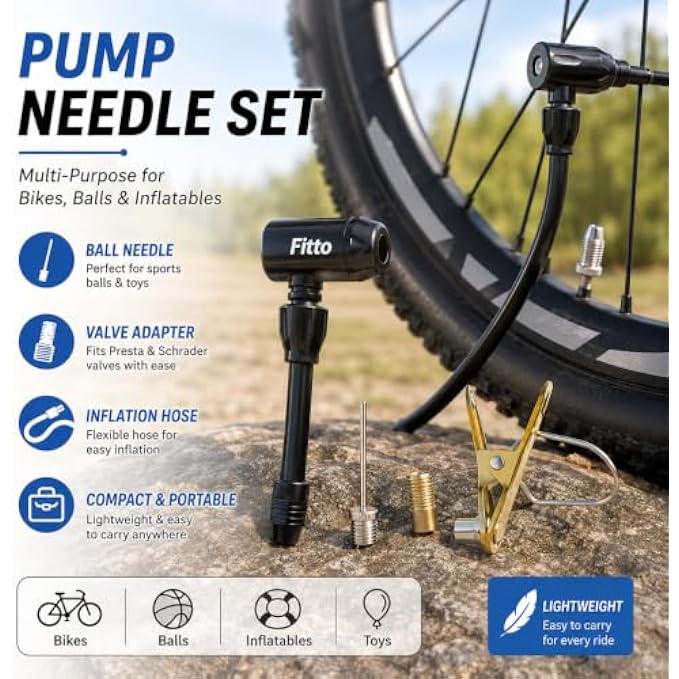 144 Pieces 4-Piece Inflation Adapter Sets with Ball Needle (Air Chuck and Valve Adapters for Bikes – Sports Balls and Inflatables)