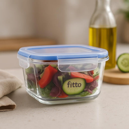 Square Glass Storage Food Container 600ml