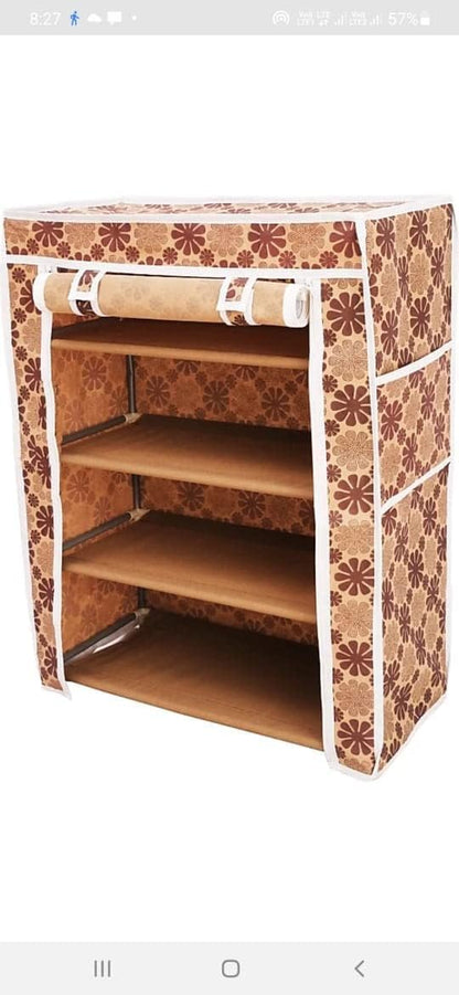 Cabinet Rack Storage Organizer - 4 Shelves, Durable Non-Woven Fabric for Efficient Home Organization