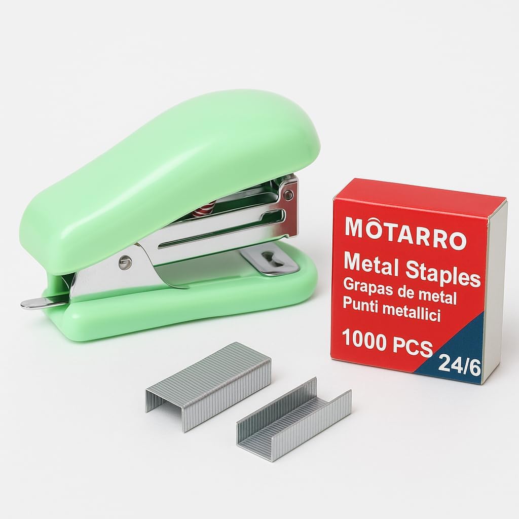 120 Pieces Mini Staplers for 24/6 & 26/6 Size Pins (1 Piece Green Office Stapler)
