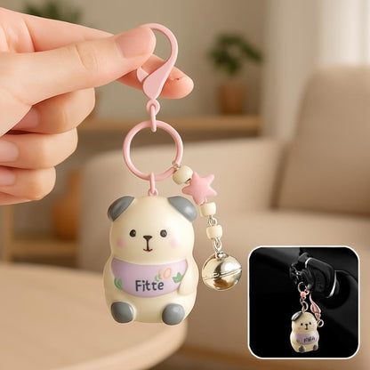 Bear 3D Doll Car Keychain - Grey