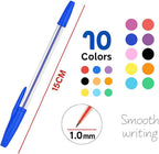 120 Pieces 10 Piece Ball Point Pens (1.0mm – 15cm – Assorted Colors – Office & School Stationery)