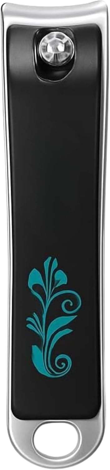 Nail Clipper 6.35x1.18cm Black – Compact Portable Nail Cutter for Fingernails & Toenails, Pocket Travel Manicure Pedicure Trimmer