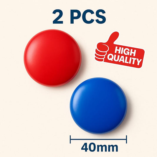 2-Piece Round Magnets 40mm Assorted Colors for Crafts, DIY Projects, and Magnetic Decor