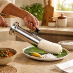 72 Pieces Stainless Steel Traditional Puttu Makers (4 Puttu Capacity Steamer with Heat-Resistant Handle and Mirror Polish Finish – Silver and Black)