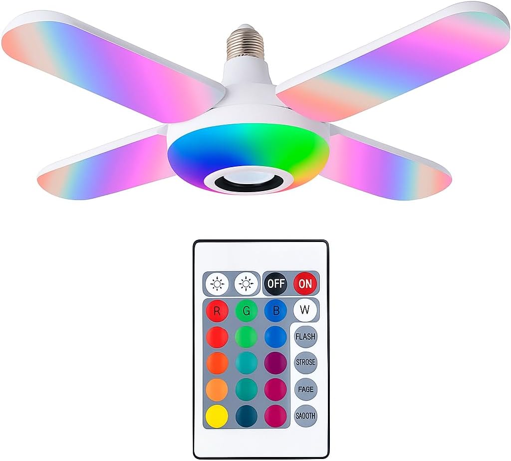 60 Pieces LED RGB Bluetooth Wireless Bulbs (Fan Shaped – 24 Keys Remote Control – For Bedroom)