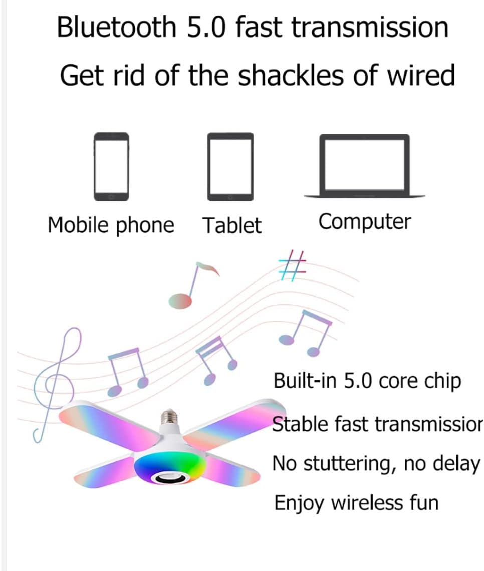 60 Pieces LED RGB Bluetooth Wireless Bulbs (Fan Shaped – 24 Keys Remote Control – For Bedroom)