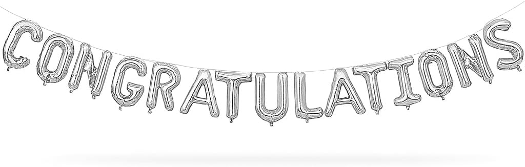 120 Pieces Foil Balloon Kits (40cm 'Congratulations' Gold Letter Balloons for Celebrations Graduation Anniversary Party Decor UAE)