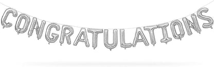 Foil Balloon Kit 40cm 'Congratulations' Gold Letter Balloons for Celebrations Graduation Anniversary Party Decor UAE