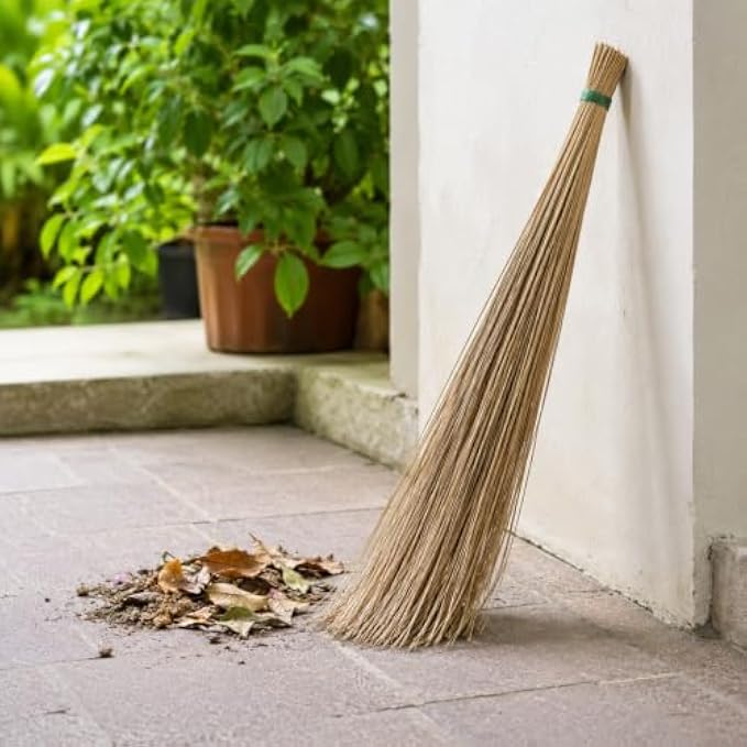 96 Pieces Natural Grass Brooms for Indoor and Outdoor Sweeping (Hand Tied Lightweight Cleaning Broom)