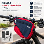 96 Pieces Bicycle Handlebar Bags with Zippered Main Compartment (Side Pockets and Secure Strap Mount – Compact Lightweight Bike Storage Pouch for Cycling – Red and Navy Blue)