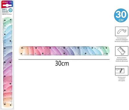 Soft Ruler 30 cm Multi Color Flexible Measuring Tool for School and Office Supplies