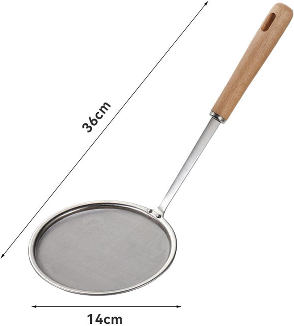 120 Pieces Stainless Steel Oil Filter Spoon - Fast Filtering Drain Scoops with Ergonomic Design and Fine Mesh Sieve for Efficient Oil Removal (Heat-Resistant with Hanging Hole)