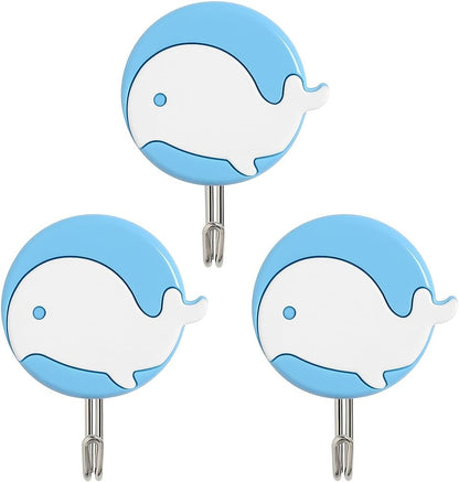 Durable Plastic Hooks Mix Designs, 3pcs on Card for Home, Office, Garage Storage