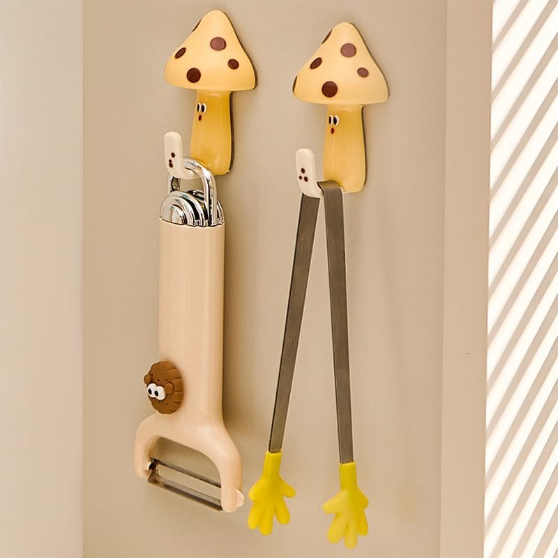 96 Pieces Mushroom Hook Sets (Fun Design in Pack of 6 - Blue and Yellow)