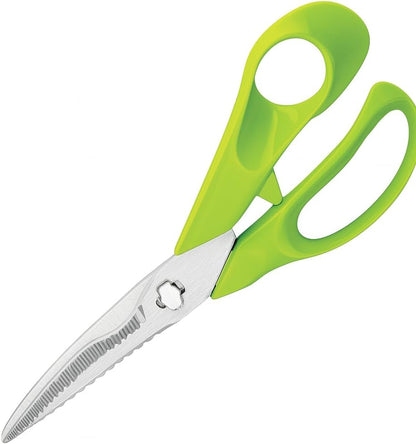 5 in 1 Multi-Purpose Stainless Steel Detachable Kitchen Scissors with Classic Kitchen Knife, Serrated Blade, Fish Scaler, Bone Cutter, Ergonomic Handle – Essential Kitchen Tool Set