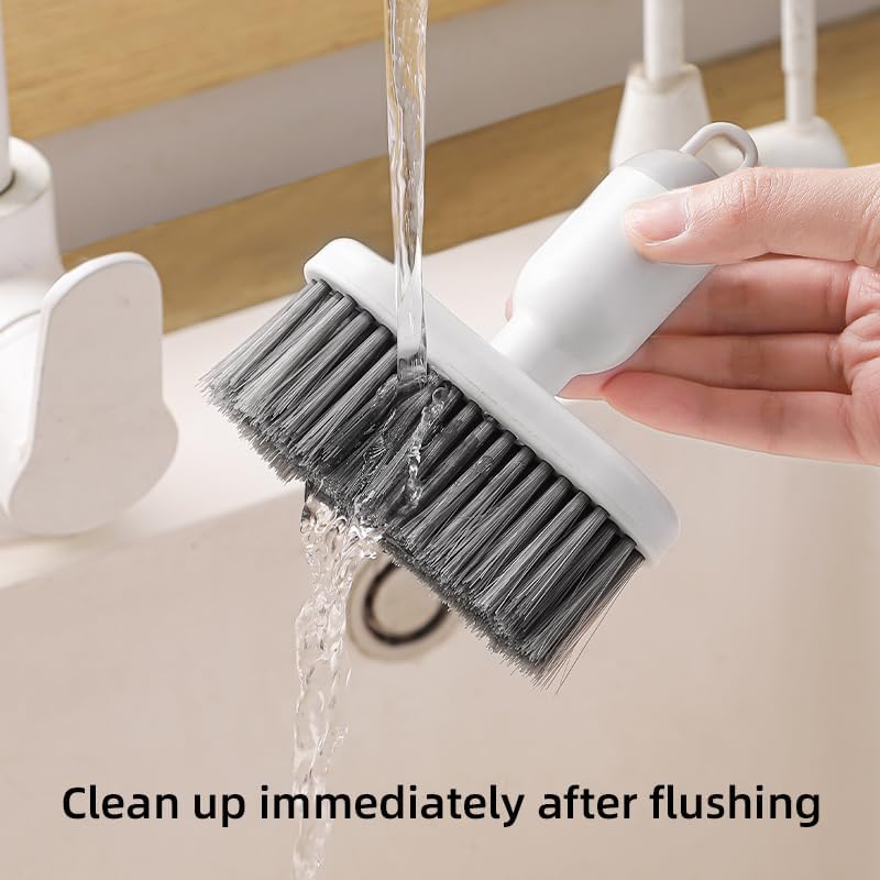 Ergonomic Keyboard Cleaning Brush - Compact White and Grey Design