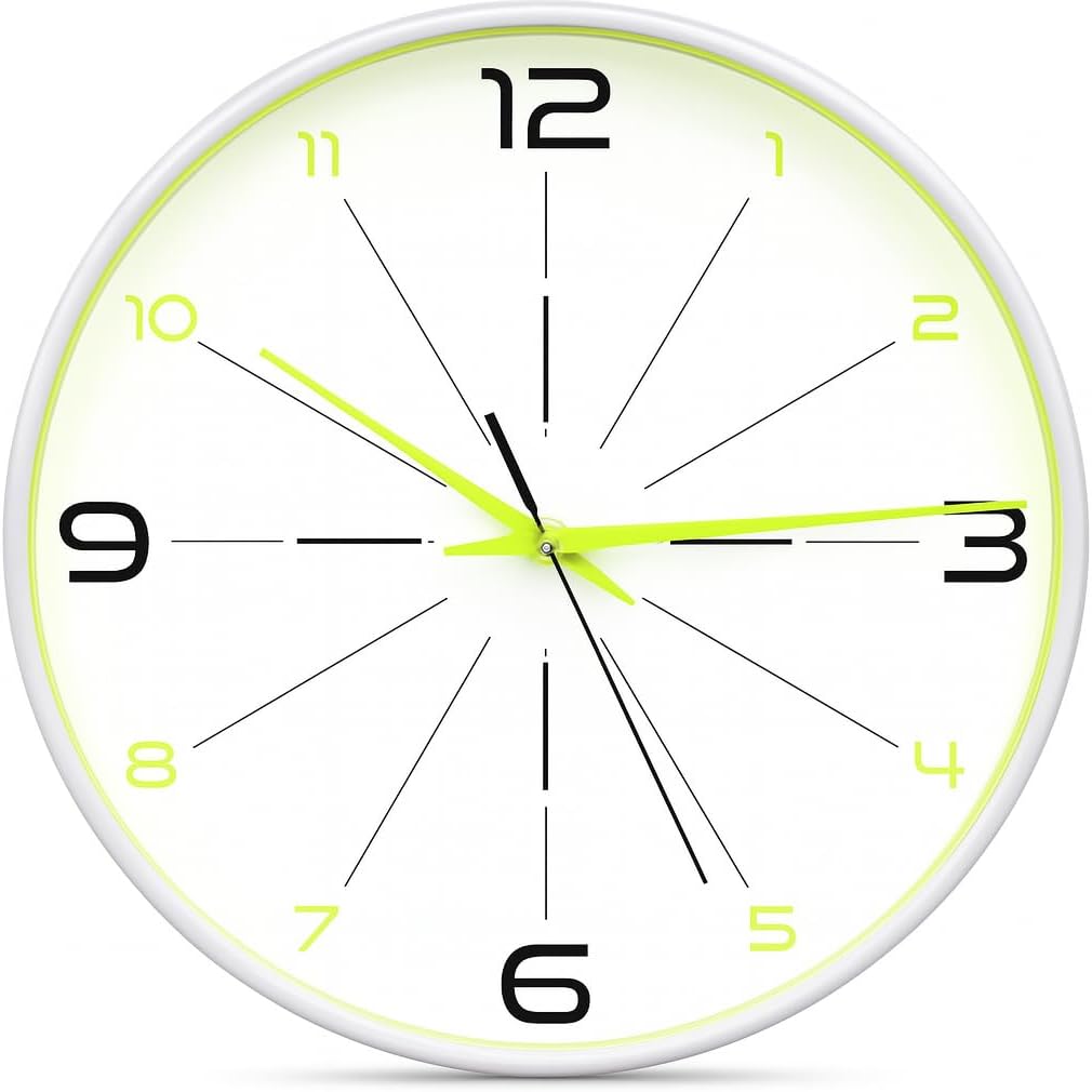72 Pieces Elegant Wall Clocks (Stylish Modern Timepiece for Home Decor – Large Numbers – Silent Quartz Movement – Battery Operated – Perfect for Living Room – Office – and Bedroom)