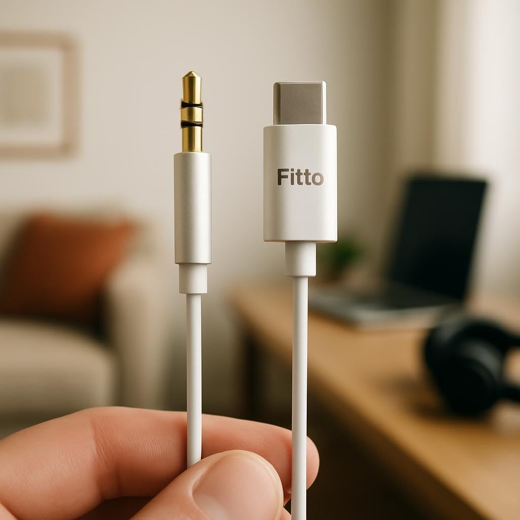 Type C to 3.5mm AUX Audio Adapter Cable, White