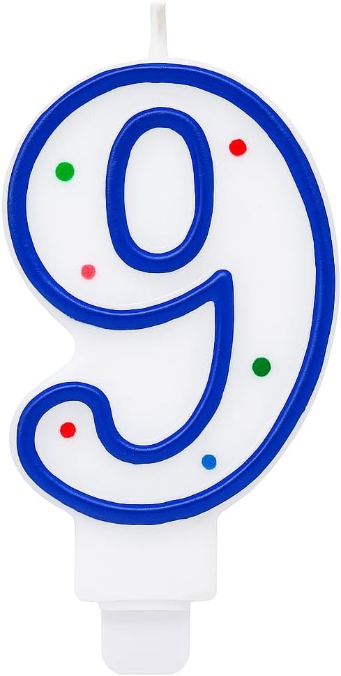 Birthday Candle - Number 9 | Birthday Party Decor, Cake Topper, Novelty Home Decoration