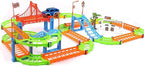 96 Pieces Race Car Tracks - Dinosaur Toys Sets for Kids (Glow in the Dark – Curved and Straight Track Pieces – Dinosaur-Themed Adventure – Perfect for Boys & Girls – Fun Building Toy Set – Ages 3+)