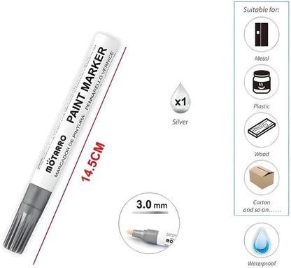 Paint Marker 14.5 cm Gray 3 mm Tip for Art, Craft, DIY Projects