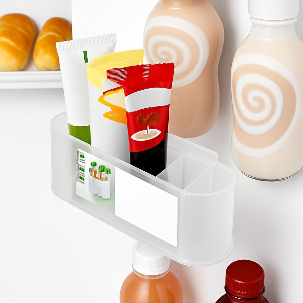 240 Pieces Fridge Door Spice Rack Organizers (Transparent – Adjustable Clip Design)